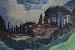 12 Etruskische Gärten Aquarell 1965