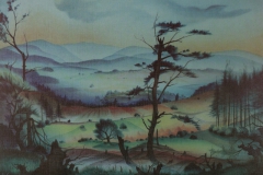 16 Hessische Landschaft Aquarell 1946