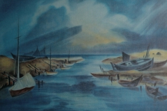 17 Fischerhafen Ostsee Aquarell 1952