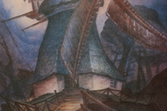 21 Windmühle Worpswede Aquarell 1970