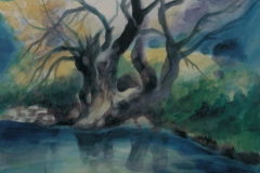 33 Blühende Weiden Aquarell 1962