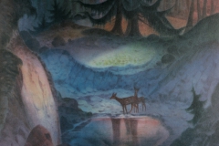 42 Reh am Waldsee Aquarell 1978