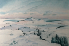 45 Schneelandschaft Aquarell Skizze 1946