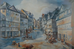 61 Marktplatz in Marburg Öl 1955